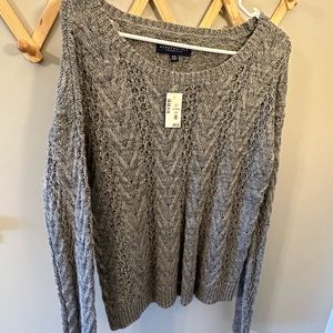 Sweater, size medium M, NWT, Aeropostale. Gray cable knit